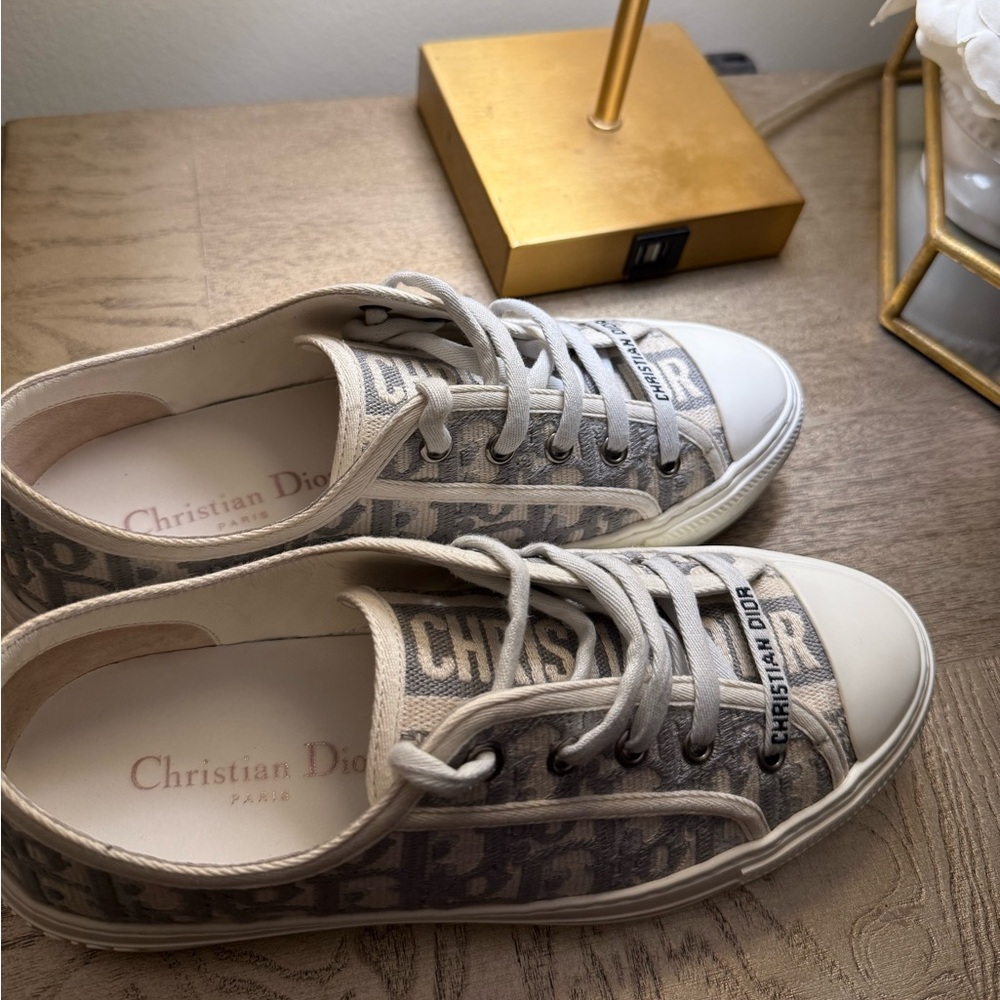 Dior Women's White and Gray Sneakers - Picture 3 of 5